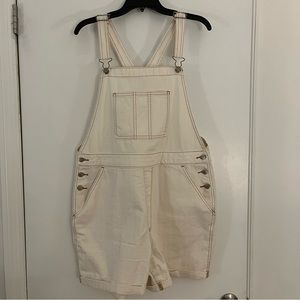 Cream Shorts Overalls